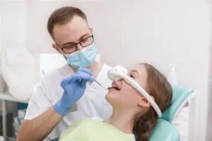 Patient receiving sedation dentistry for anxiety-free care